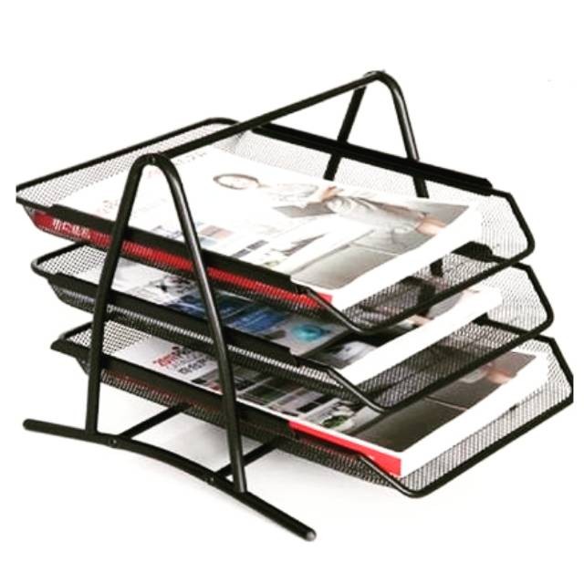 Rak Dokumen Kertas Elevated Letter Tray 3 Susun Besi