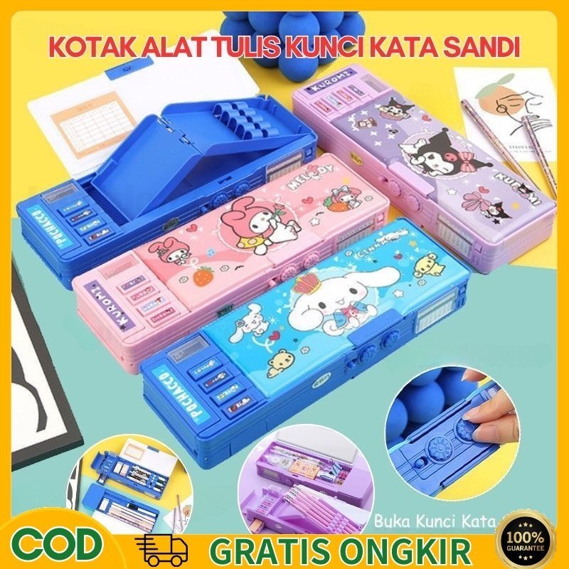 

CODMultifungsi Kotak Pensil Password Kuromi Kotak alat tulis Sanrio Dua Sisi Bernilai Tinggi