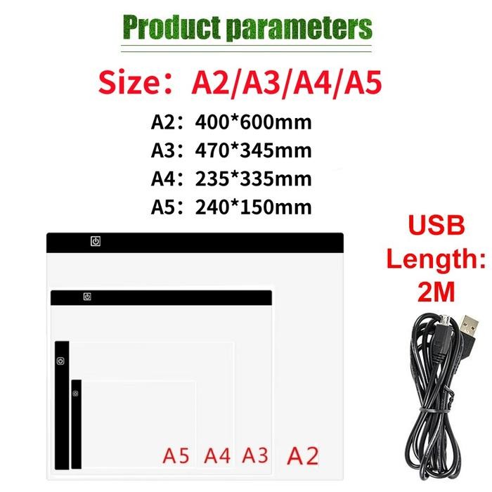 

READY STOCKA3/A4/A5 LED DRAWING TRACING BOARD STENSIL BOARD PAPAN JIPLAK GAMBAR LED ANAK STIKER