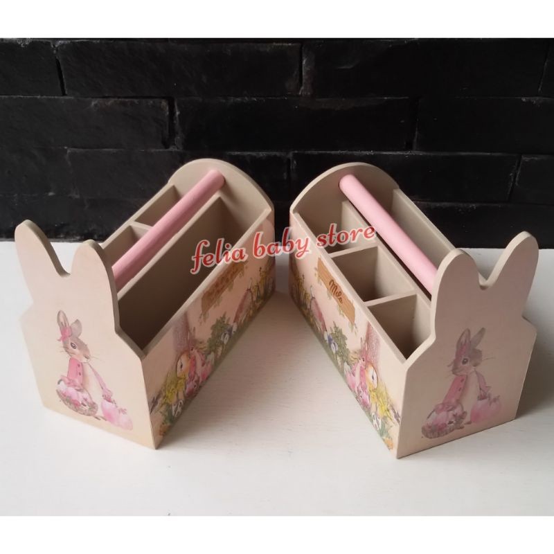 

BUNNY PENCIL CASE Kotak Pensil Kayu TEMPAT ALAT TULIS KARAKTER