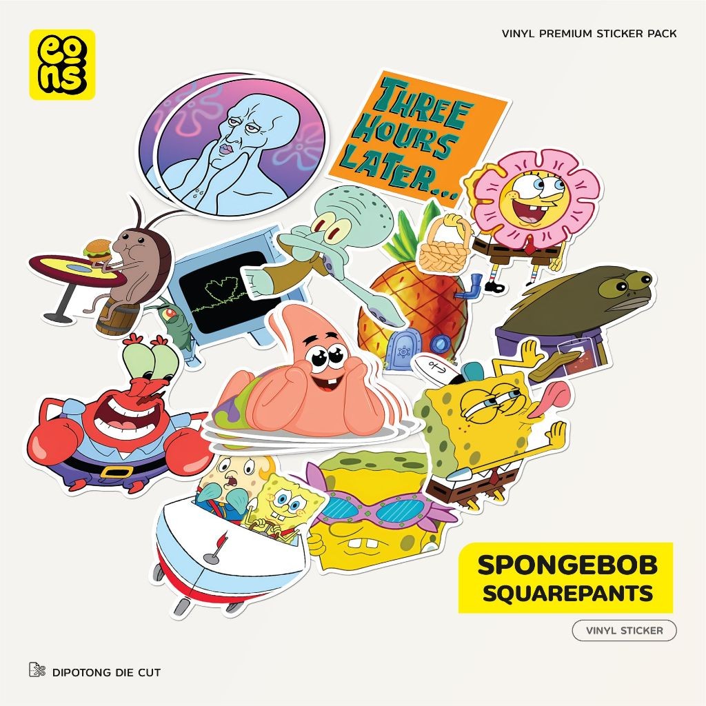 

UM1 Stiker Pack SPONGEBOB SQUAREPANTS Aesthetic Wateroof Aesthetic- untuk Laptop - Koper - Paper