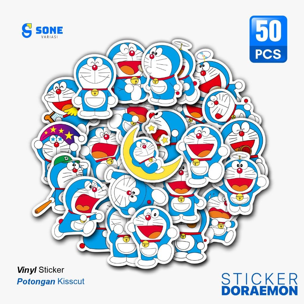 

UM1 Stiker Doraemon Aesthetic Paper Vinyl Anti Air Aksesoris Laptop Buku Tumbler