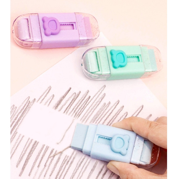 

UM1 8882 set Penghapus sliding eraser mekanik + 2 pcs refill stationery alat tulis