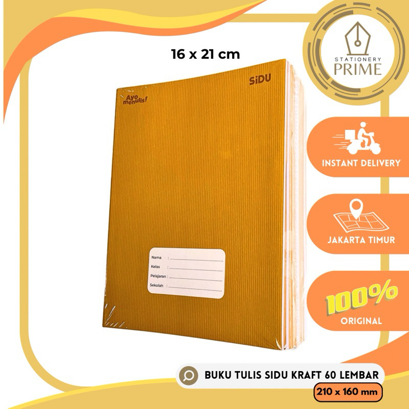 

UM1 Buku Tulis SiDU SAMPUL COKLAT 60 Lembar / SiDU Kraft Craft 60 Lembar ( 1 Pack isi 10 Buku )