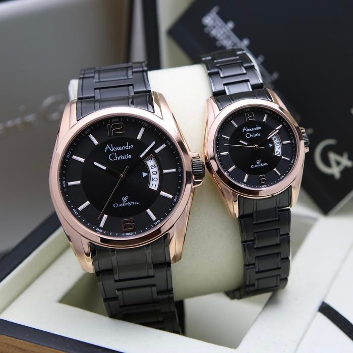 Alexandre Christie Ac 8289 Rosegold Black Couple. Original Asli 100%