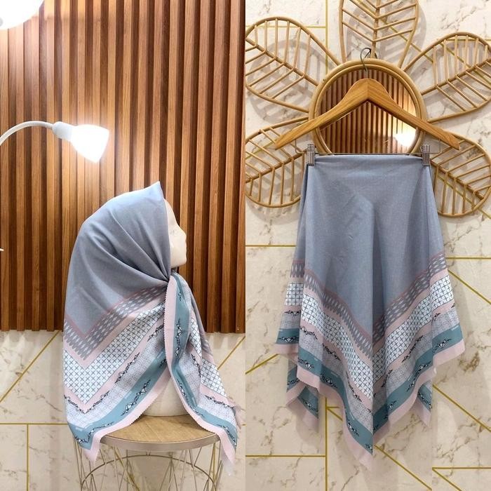 murah- HIJAB SEGI EMPAT VOAL SUBLIME MOTIF KODE 102 ABU MUDA
