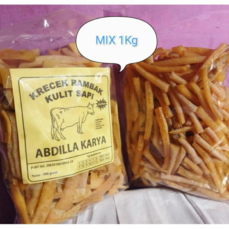 

Dapur Joglo Krecek Rambak Kulit Sapi Mix(Stik Mi Stik Lebar) 1Kg