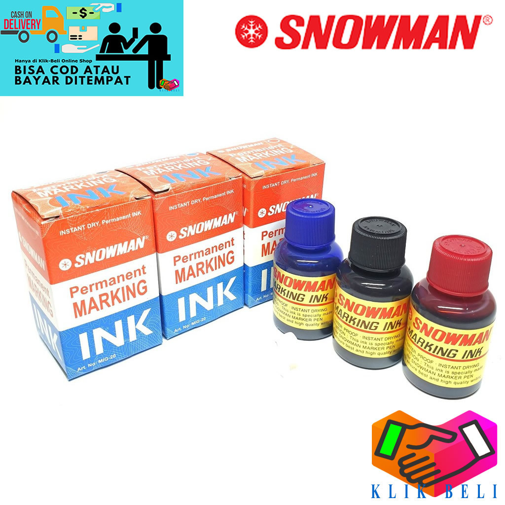 

UM1 Refill Tinta Spidol Permanen Snowman Marker M-20 / Marking Ink Isi Ulang Spidol Permanent Marker