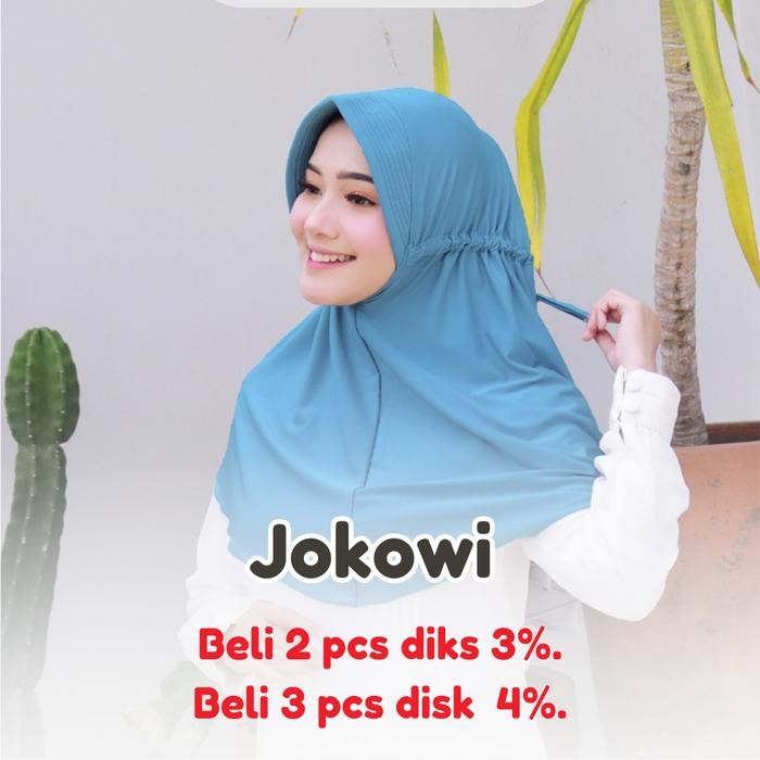 murah- Kerudung Hijab Instan Pet Jersey Polos Serut Jokowi Shamira Jilbab Bergo Kerudung Geblus