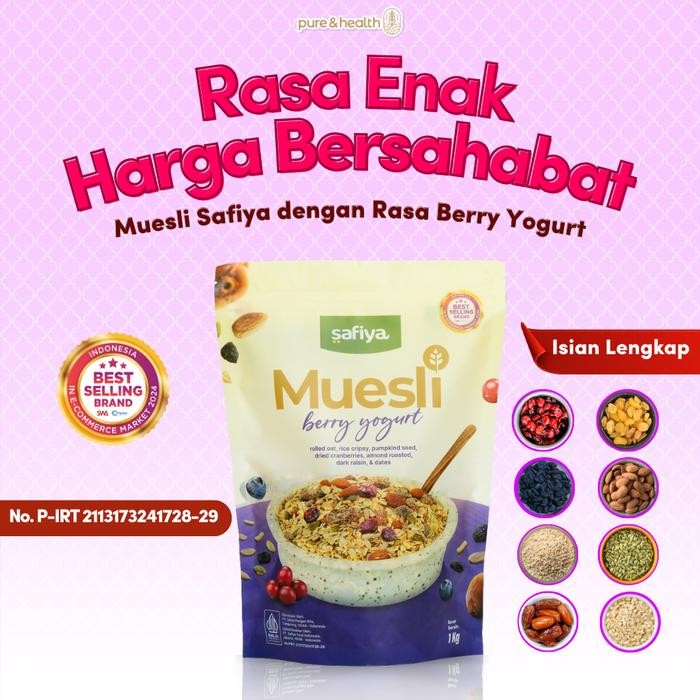 

EatFr3sh- Muesli Berry Yogurt Safiya 1 Kg - Sereal Sarapan