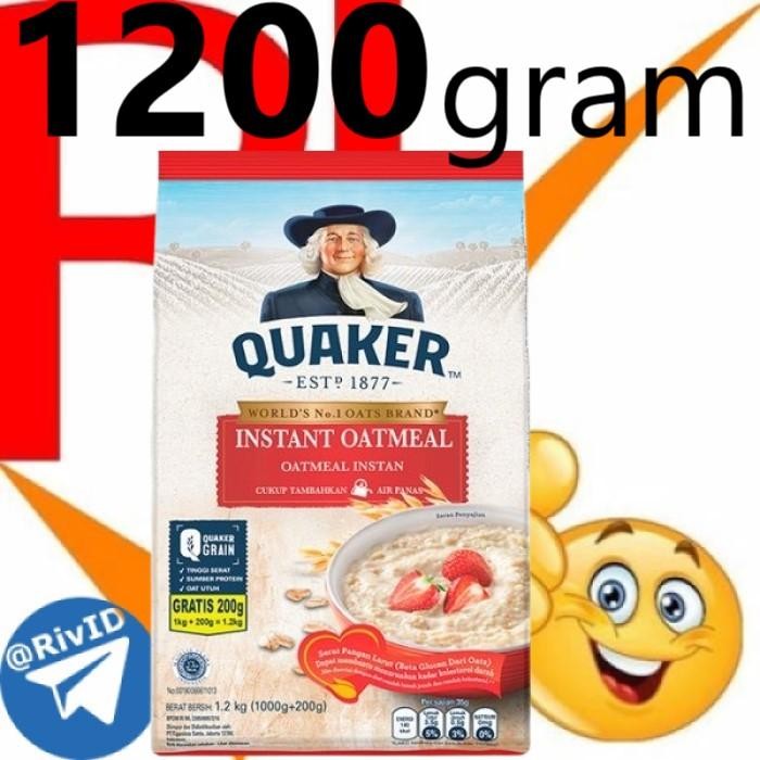 

EatFr3sh- Quaker Instant 1.2 Kg/1200 g Oatmeal Instan Kemasan Baru