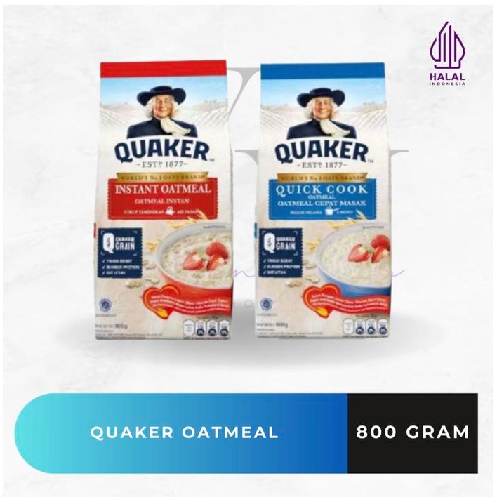 

EatFr3sh- Quaker Oat Instant Oatmeal Merah / Quick Cooking Biru 800 gram