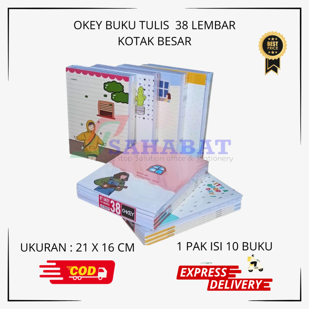 

UM1 OKEY BUKU TULIS 38 / BUKU TULIS 38 SATU PAK ISI 10 BUKU