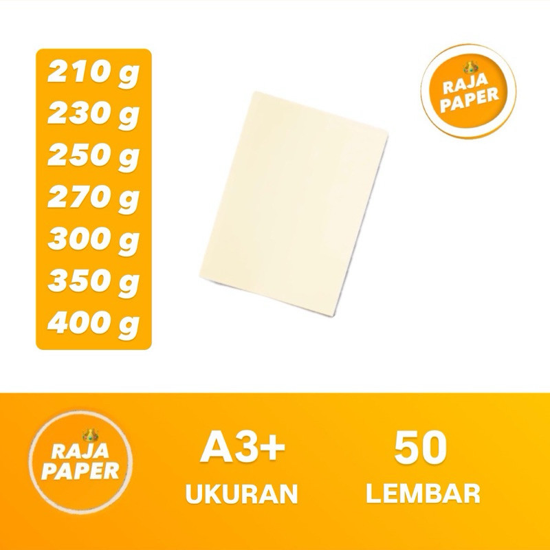 

UM1 Kertas Ivory Ukuran A3+ 50 Lembar 210 230 250 270 300 350 400 Gsm Gr Gram ( 329 Mm x 483 Mm ) /