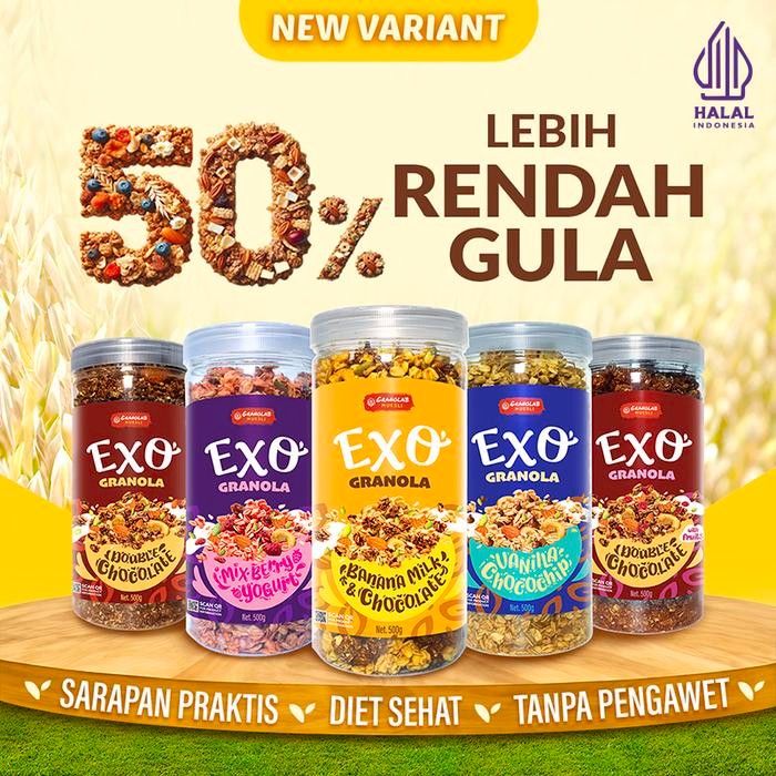 

EatFr3sh- GRANOLAB EXO Granola 500gr Granolab Muesli Oat Cereal Breakfast and Snacking