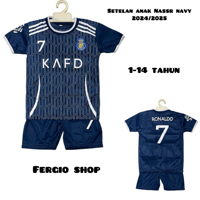 setelan baju bola anak Al Nassr/ kaos bola anak Ronaldo/ baju bola anak terbaru