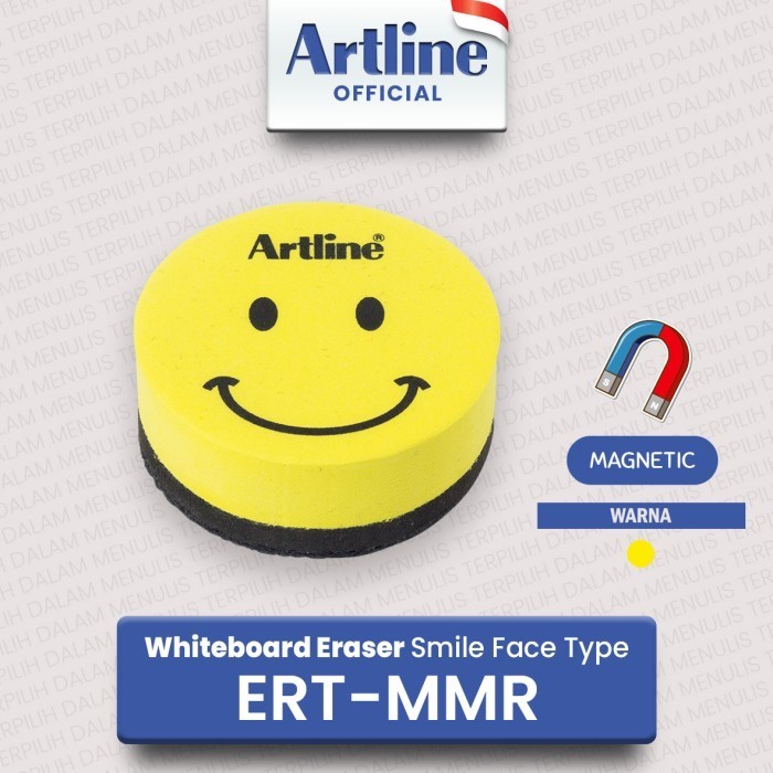 

No.OneBest- ARTLINE Penghapus Whiteboard Eraser Magnetic Smiley Face ERT-MMR