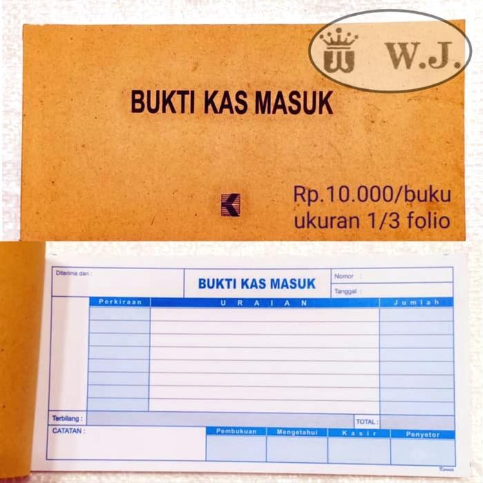 

No.OneBest- buku bukti kas masuk 1/3 folio, 1 ply