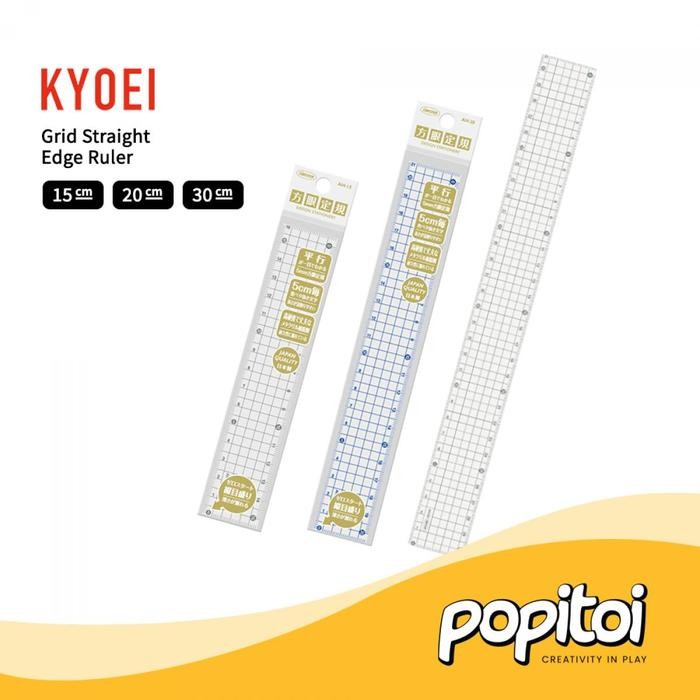 

No.OneBest- Kyoei Grid Straight Edge Ruler 15 20 30 cm Penggaris Sekolah Kuliah