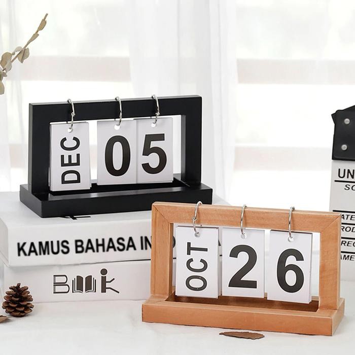 

No.OneBest- Kalender Meja Kayu Unik - Dekorasi Rumah Perpetual Kalender