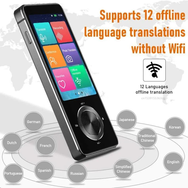 M9 Translator Device 137 Languages Intelligent Translator Real-Time Voice Recording Text Translate