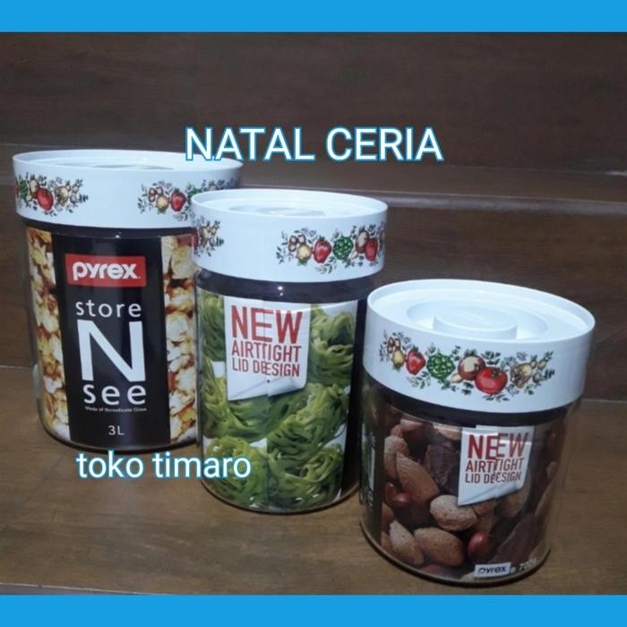 ready stok toples pyrex s'3 (1l, 1.5l, 3l) original