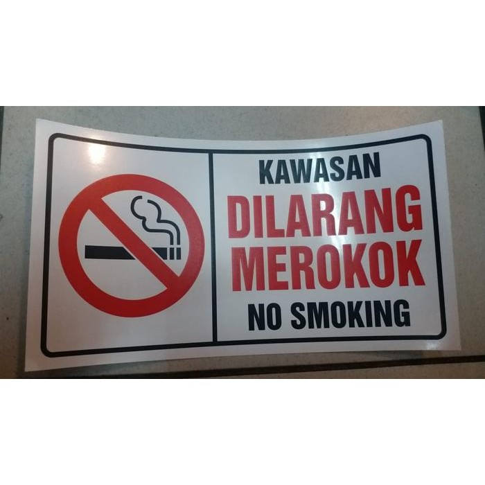 

Sign Label Sticker Kawasan Dilarang Merokok / No Smoking 20X15Cm K3 #Gratisongkir