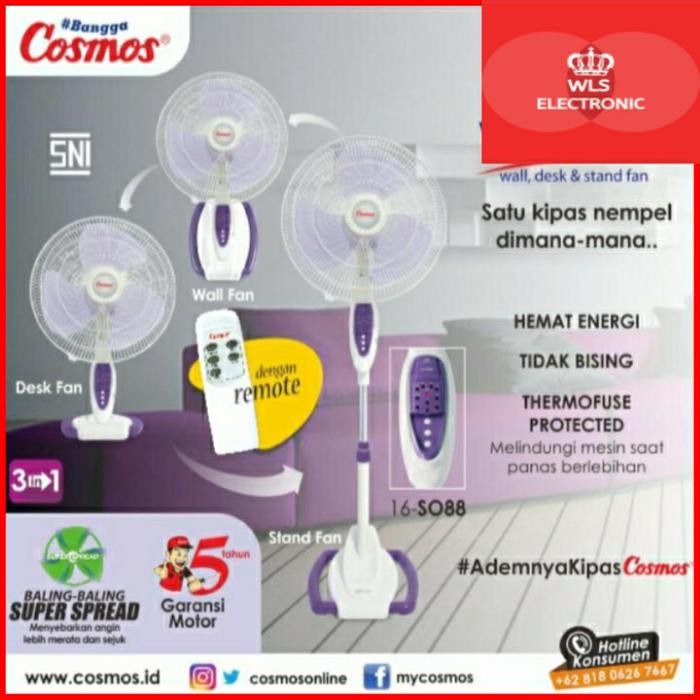 Froze- KIPAS ANGIN COSMOS 16-S088 3 IN 1 REMOTE WADESTA