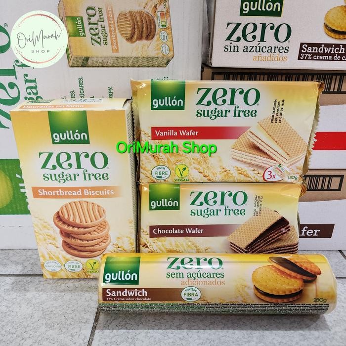 

Gullon Zero Sugar Free Chocolate Vanilla Wafer Shortbread Biscuits Chip Choco Cookies Coklat