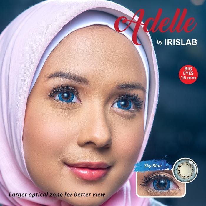 MASIH ADA. SOFTLENS MINUS ADELLE SKY BLUE BIG EYES 16MM GRATIS TEMPAT SOFLEN