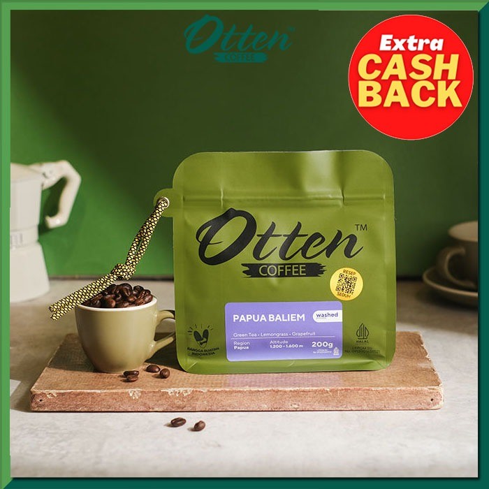 

Kopi Arabica Papua Baliem 200g - Biji / Bubuk Kopi Otten Coffee