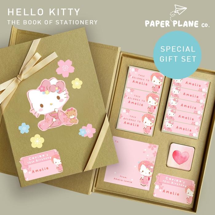 

LANGSUNG DI CO MINI STATIONERY STICKER GIFT SET "HELLO KITTY" HADIAH KADO CUSTOM NAMA
