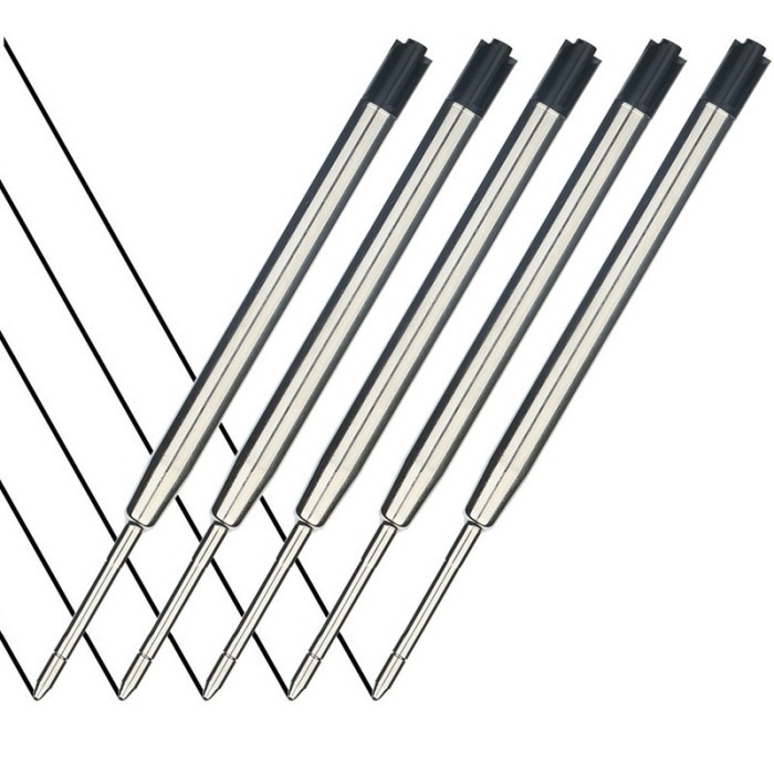 

BARU..!! BALLPOINT PEN REFILL IRON REFILL METAL REFILL BLACK BLUE STATIONERY