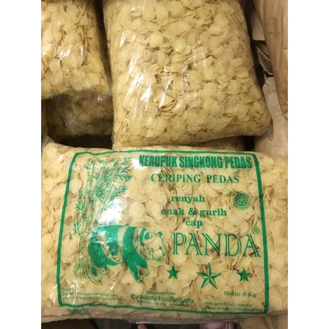 

Kerupuk Singkong Pedas Cap Panda 5kg / Krupuk Singkong Panda Los 5kg / Ceriping Panda