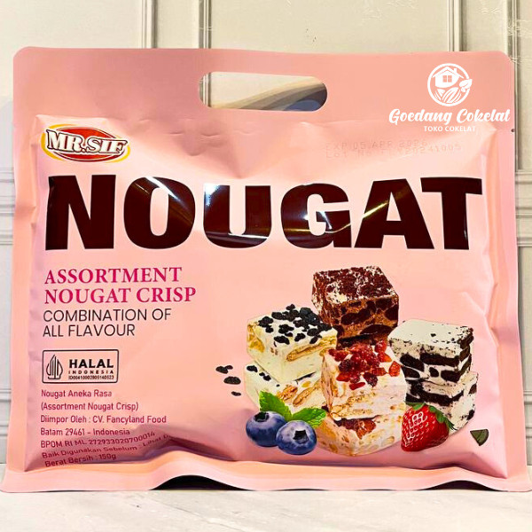 

MR.SIF NOUGAT Assortment Chocolate Cookies N Cream Strawberry Nougat Crisp Cemilan Snack Nougat