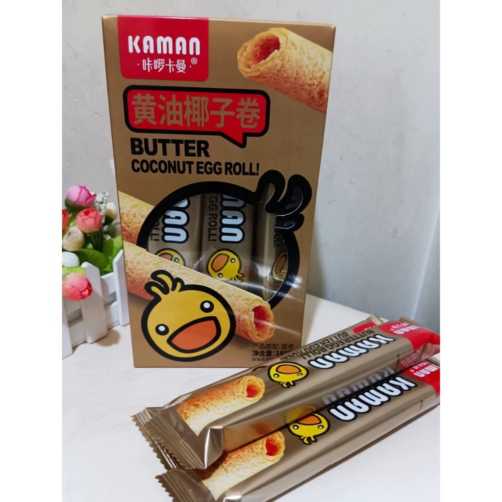 

Kaman Crispy Roll Butter Coconut Egg Roll Cheese Flavor 140Gram