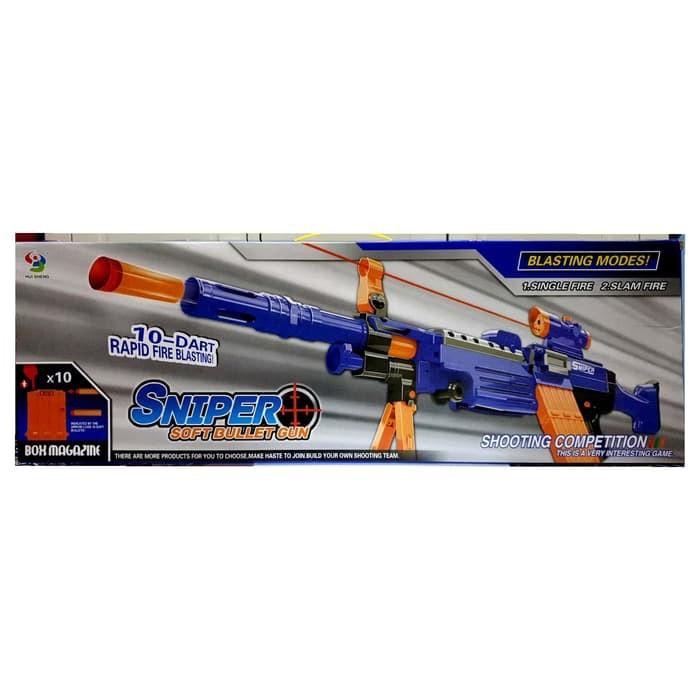 POMPOM - MAINAN SNIPER NERF GUN SOFT BULLET GUN GEDENYA