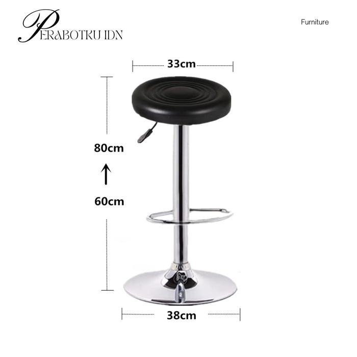 Barstool Bulat Tinggi Bar Chair Hidrolik Kursi Cafe Kursi Tinggi Bangku Hidrolik Kursi Bar - Merah