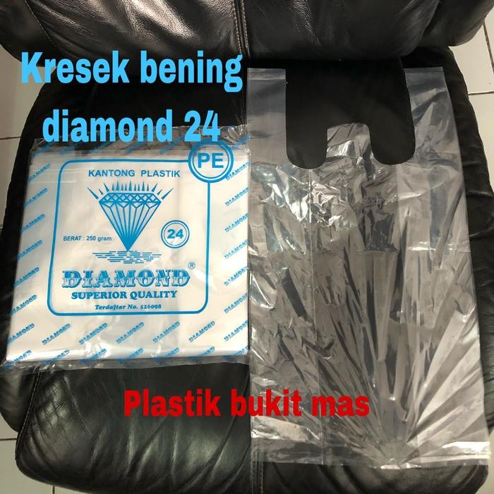 TERUJI Kresek bening diamond 24 kantong plastik kresek pe bening diamond 24