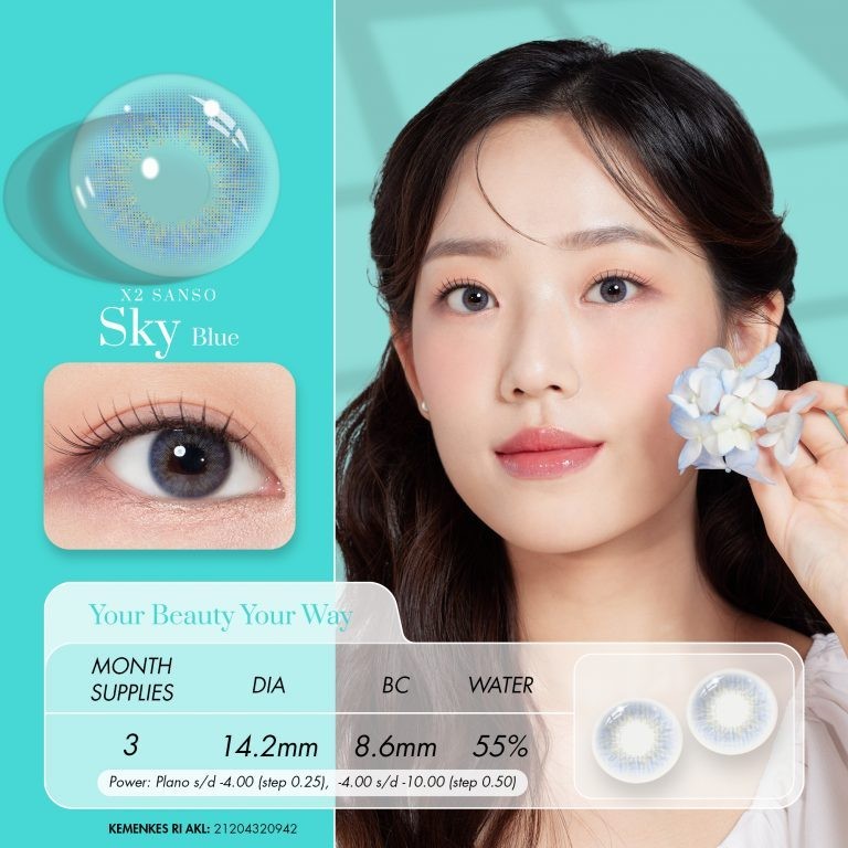 New X2 Sanso - Hazel Sky Blue X2 Softlens Soflen u Soflens Soflens X2