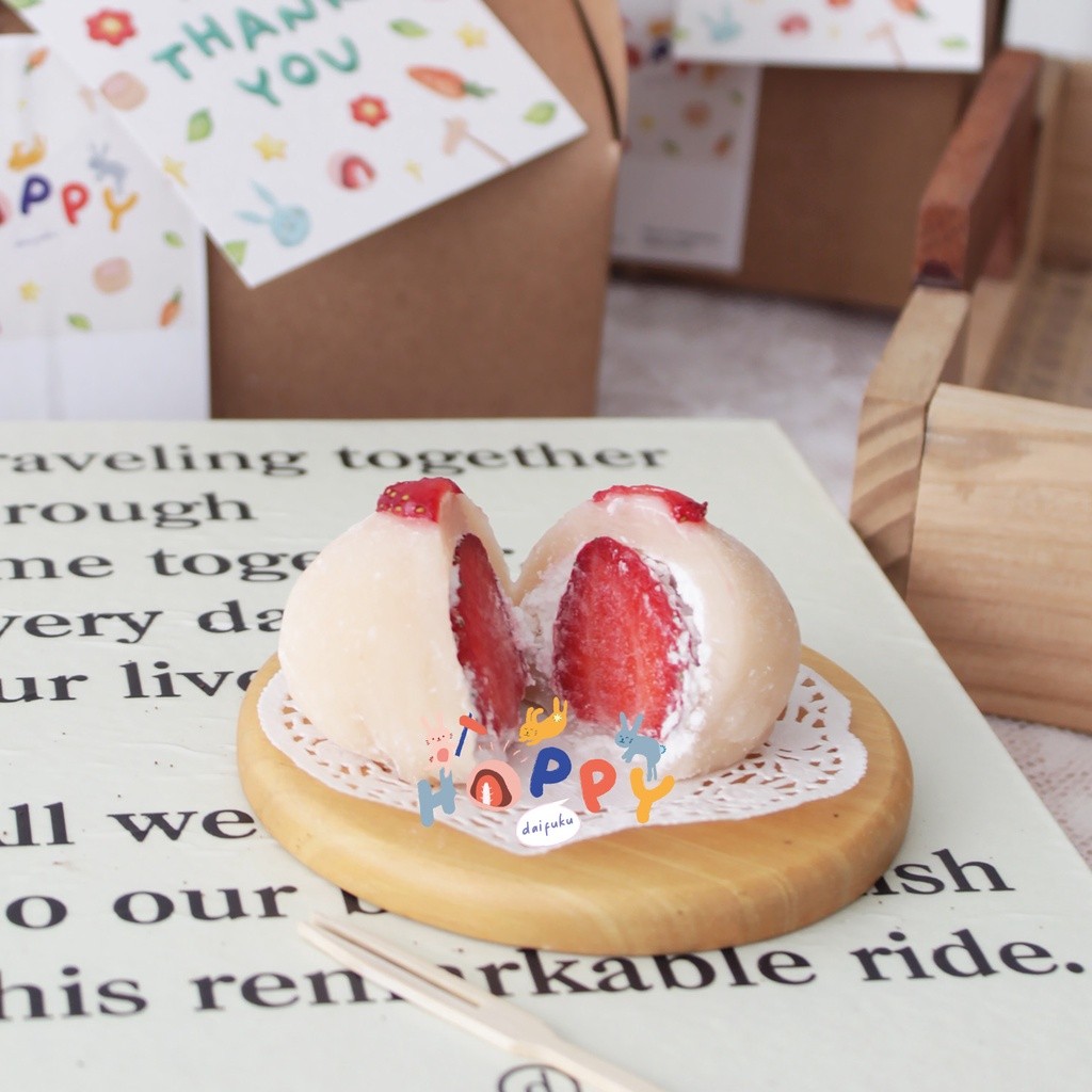 

(PO SEHARI) Mochi Daifuku Strawberry Ogura box standard isi 6/10 pcs (khusus JKT, u/ Birthday,