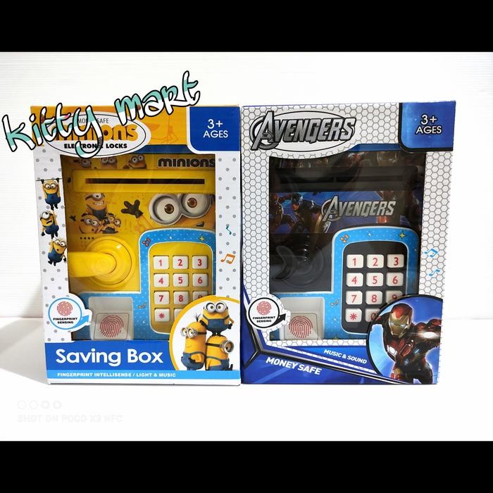 mainan anak celengan mini atm brankas hello kitty