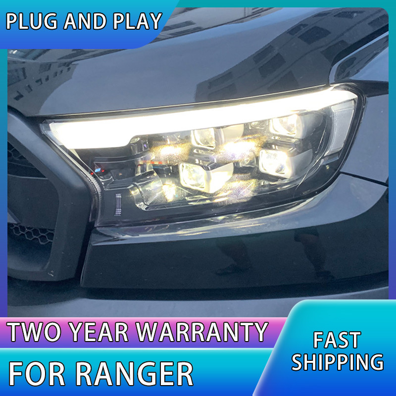 Car Stlying For Ford Ranger 2016-2020 Everest T6 FL T7 T8 Raptor 4 Projector Head Lamp LED Headlight