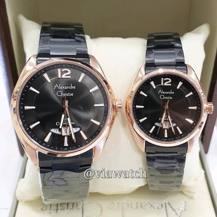 Jam Tangan Couple Alexandre Christie Ac 8679 Ac8679 Asli 100%