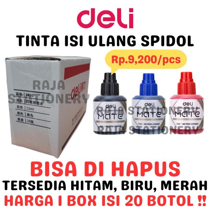 

DELI REFILL WHITEBOARD MARKER ISI ULANG TINTA SPIDOL PAPAN TULIS BOX