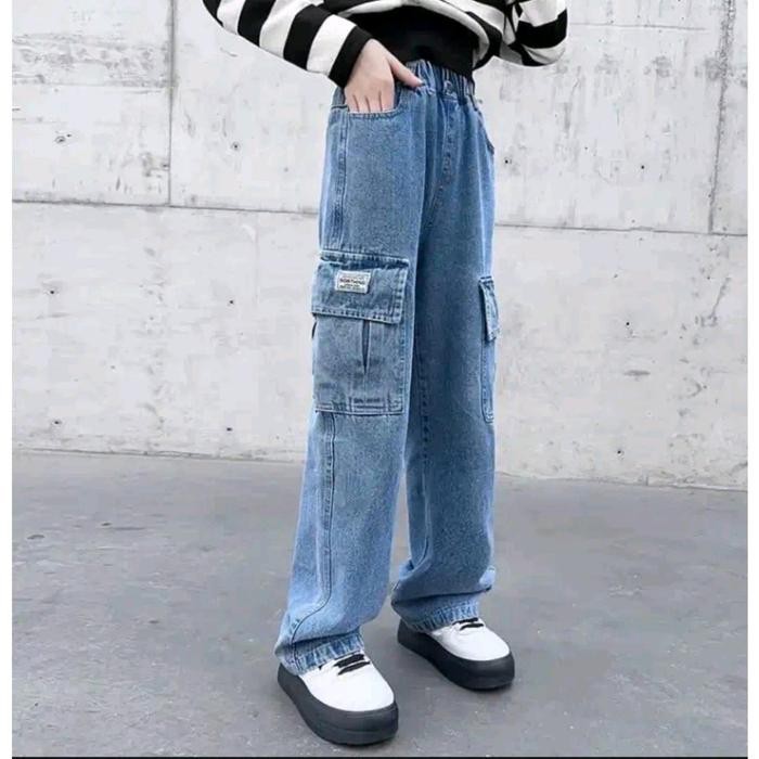CELANA CARGO JEANS ANAK PEREMPUAN