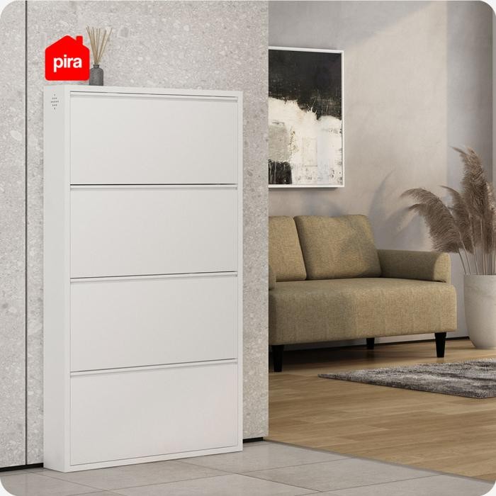 Lemari Rak sepatu besi tertutup gantung 80cm 20ps anti rayap BANDUNG