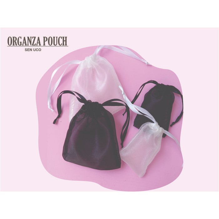 DISKON Kantong Serut Organza Transparan drawstring pouch
