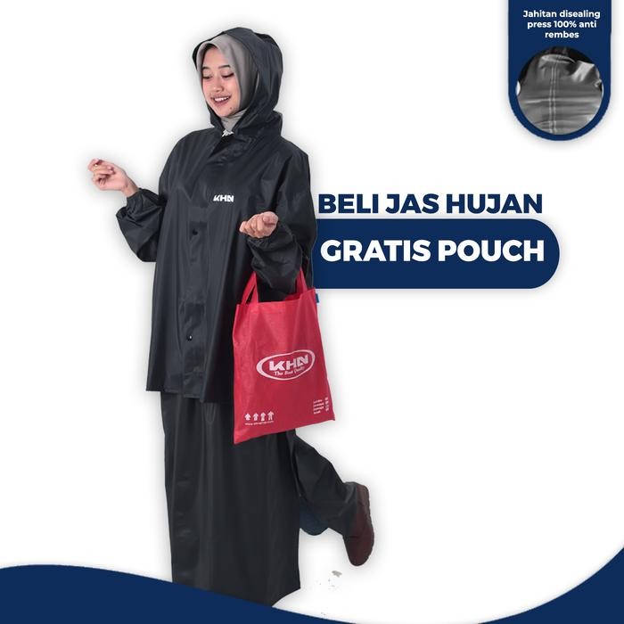 Jas Hujan KHN Rok Sealing Press Anti Rembes Bonus Pouch