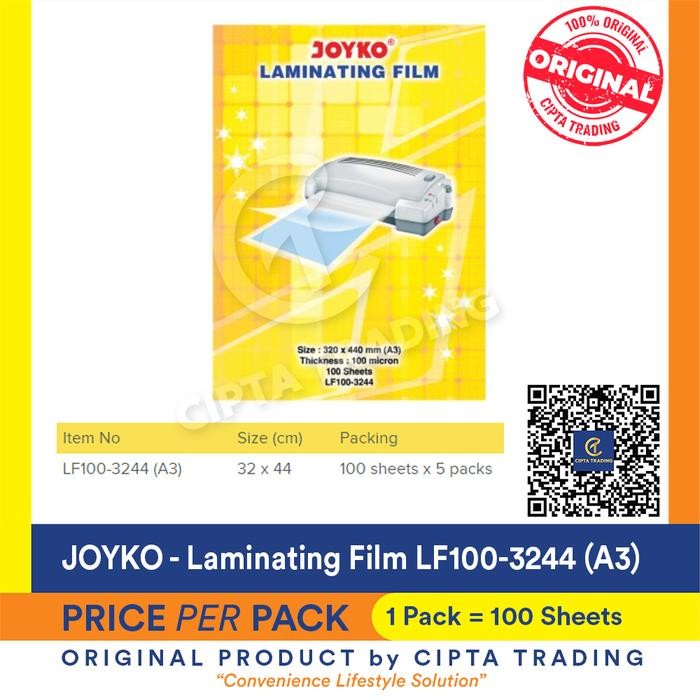 

LAMINATING FILM - JOYKO - LF100-3244 (A3) 100S